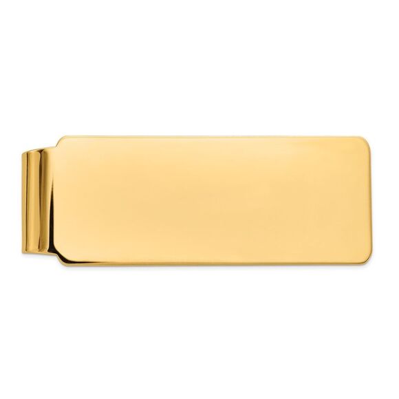 Men's 14k Yellow Gold Polished Fold-Over Money Clip - Picture 1 of 4